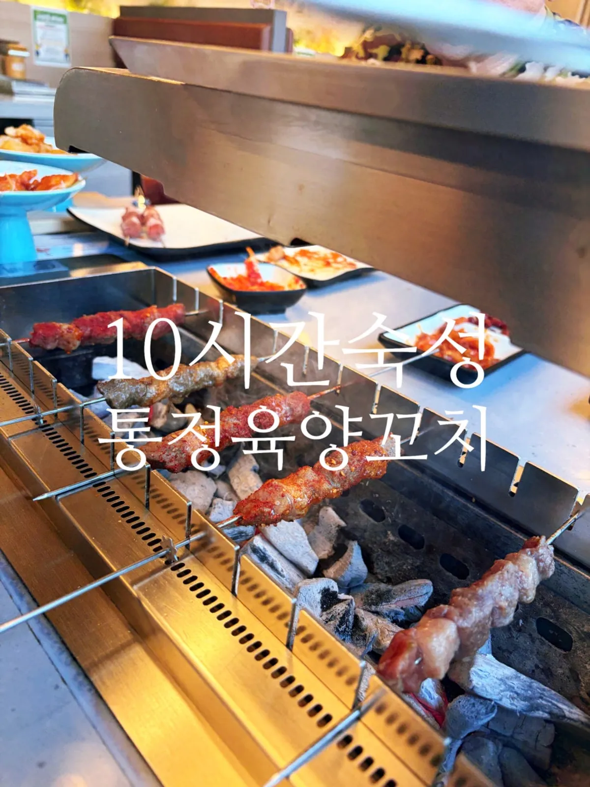 통정육을 숙성시킨 생양꼬치 고기