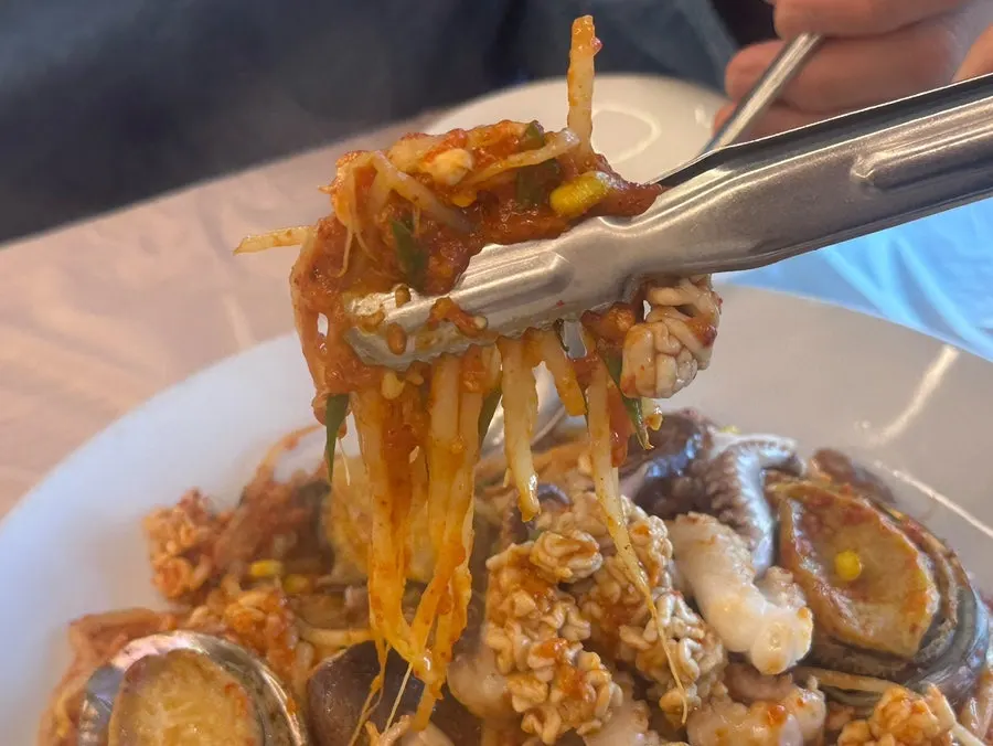해물찜 속 곤이 클로즈업