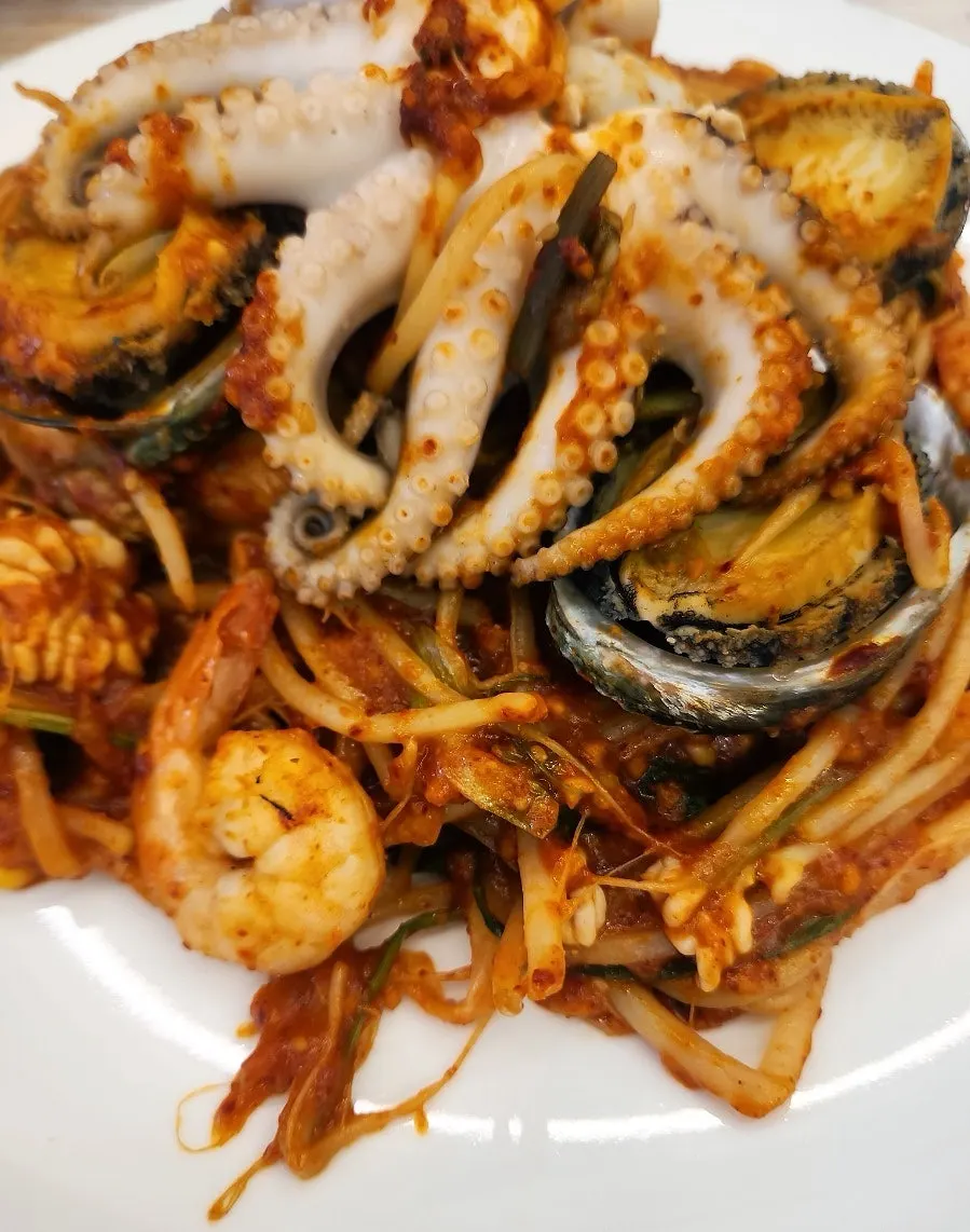 The small abalone seafood stew ordered for two people