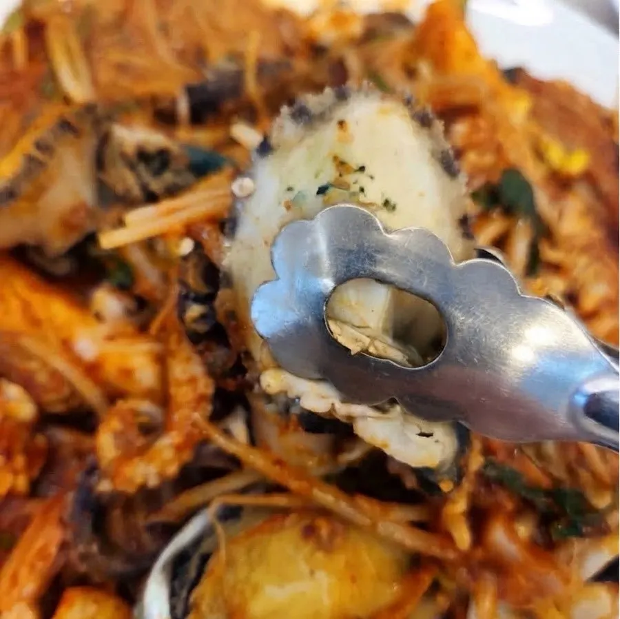 Close-up of plump abalone meat