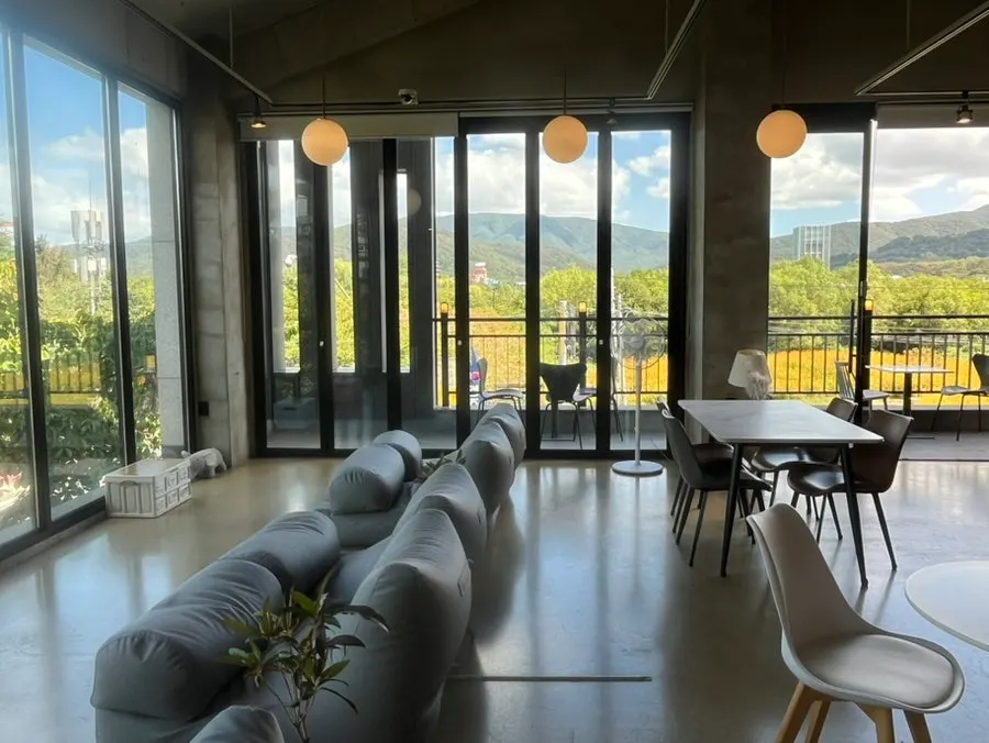 Seating arrangement inside Café Yard