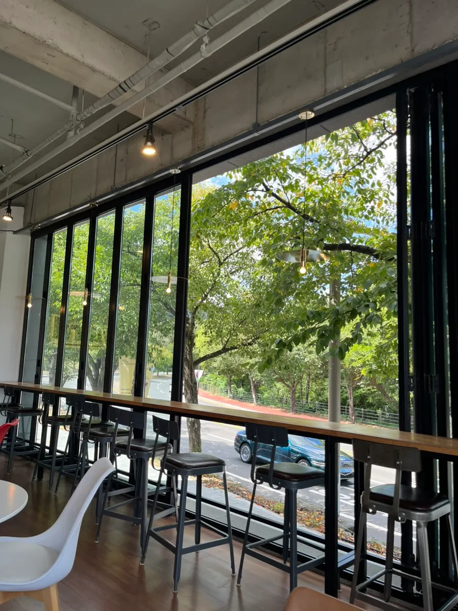 Second-floor seating area at Café Yard