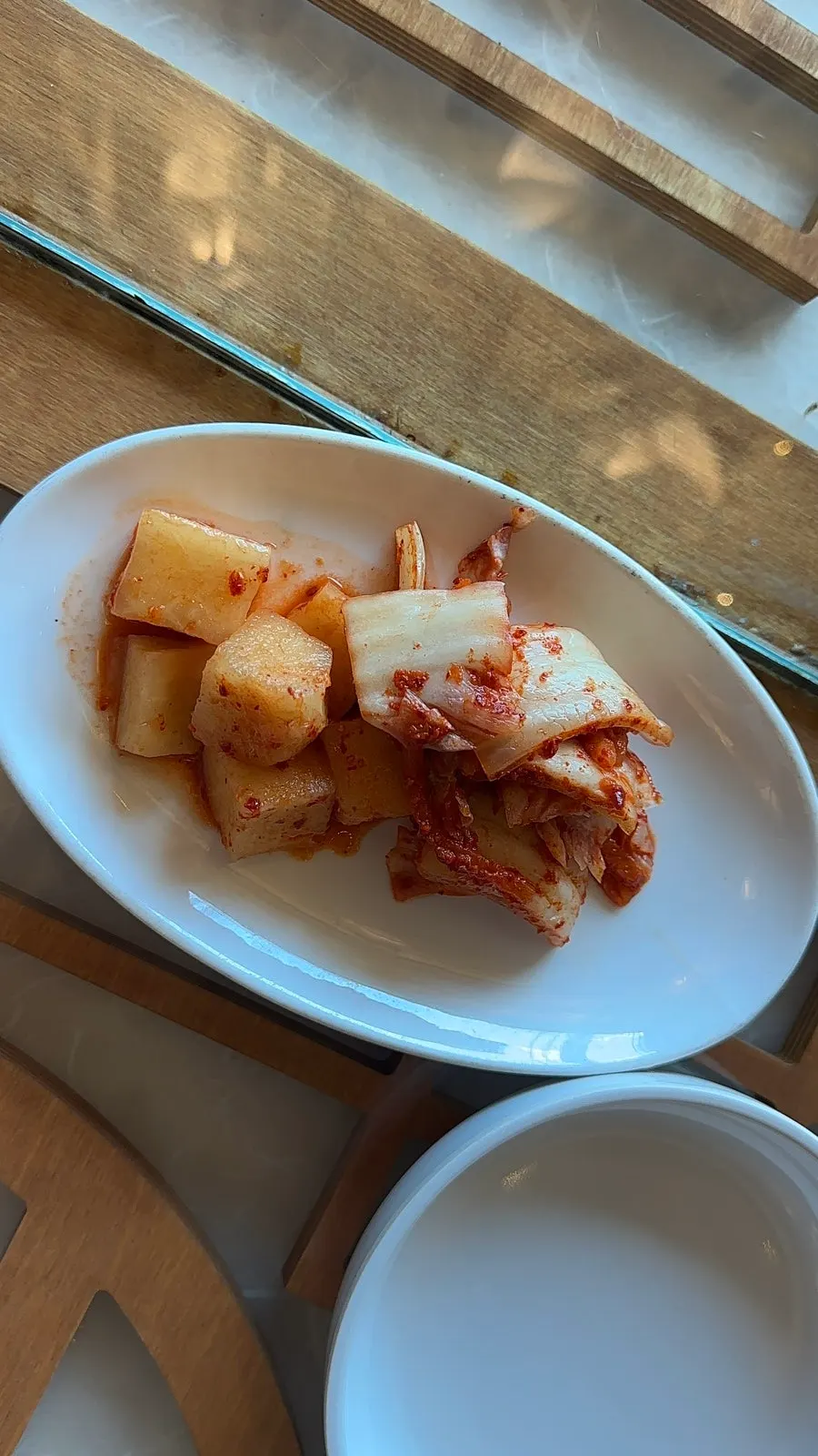 Basic side dishes and water set at Hyoeunok