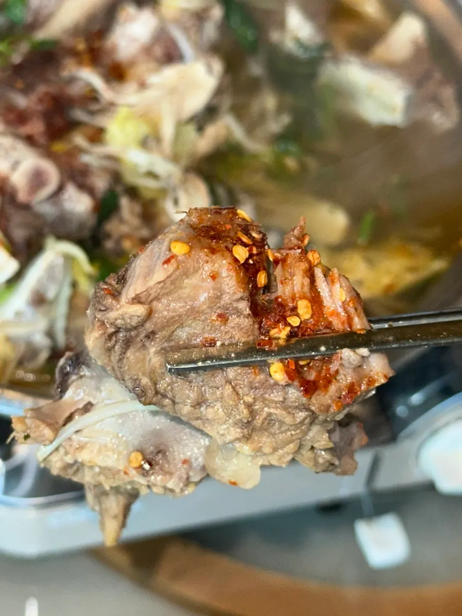 Richly infused hot pot broth