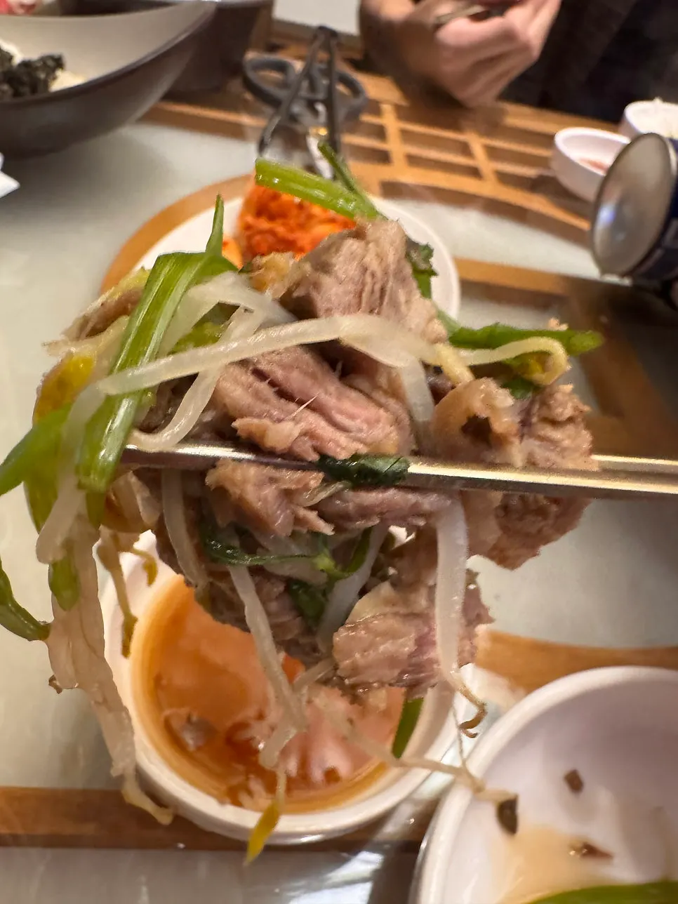 Close-up of tender beef rib meat