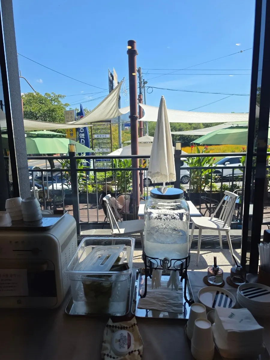 Yard's cake display case and seasonal menu sign