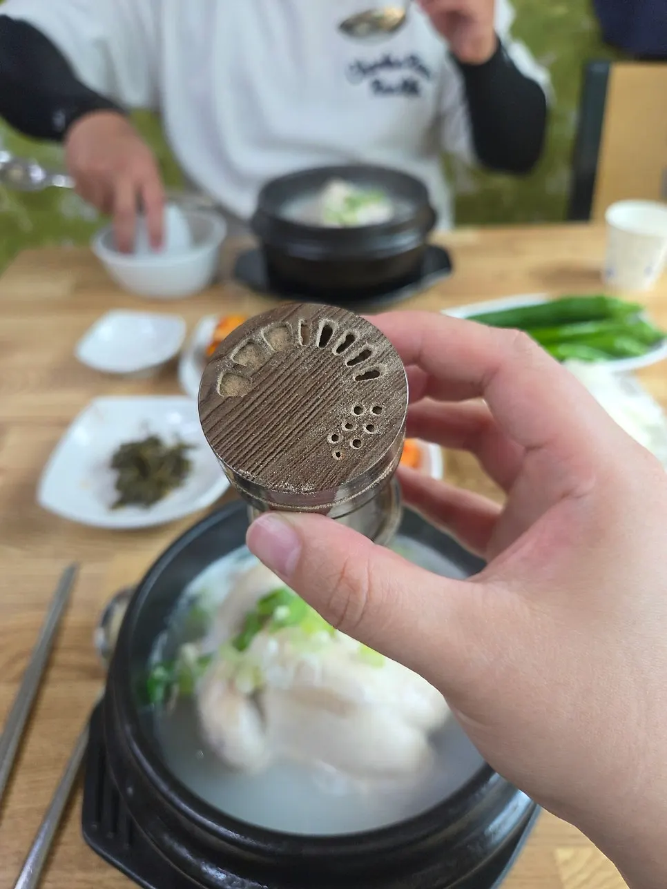 Samgyetang with pepper sprinkled on top