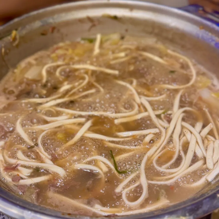 Shabu-shabu beef enjoyed in the remaining broth