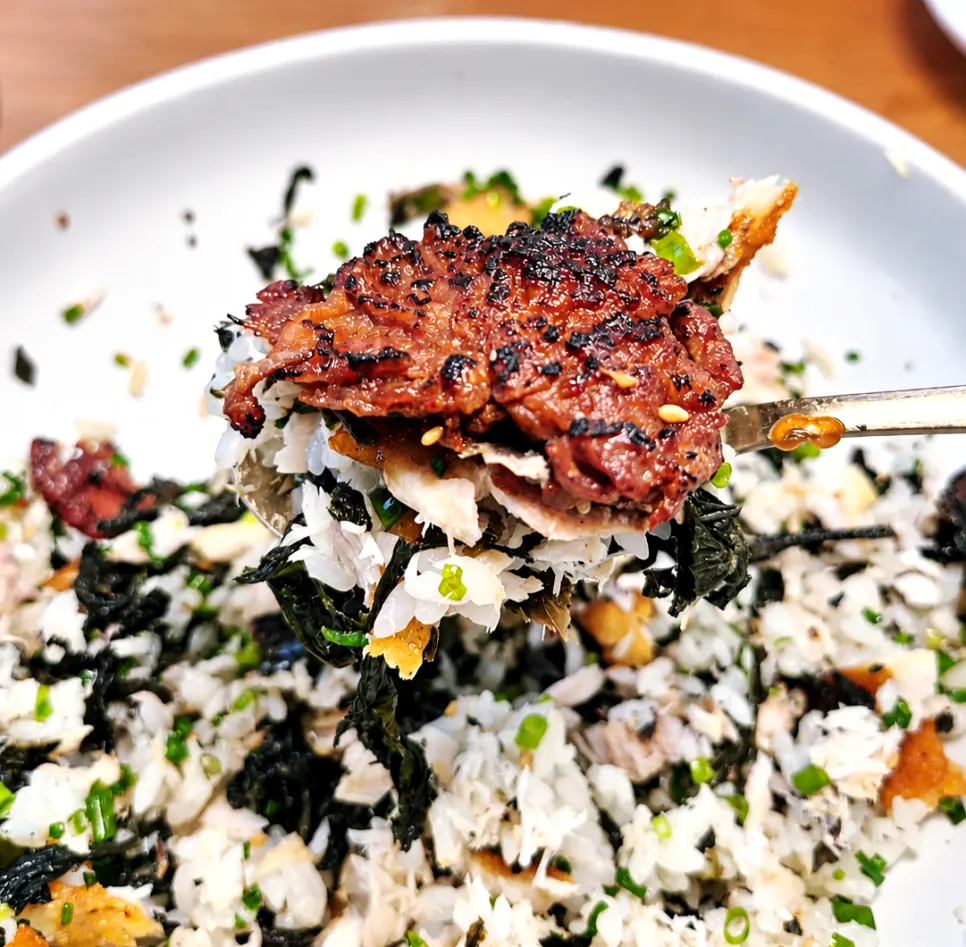 Eggplant gangjeong and bulgogi combination