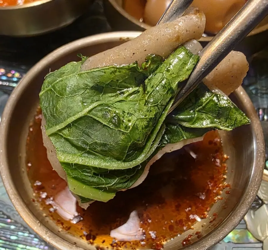 Free buckwheat pancake served with the rib stew order
