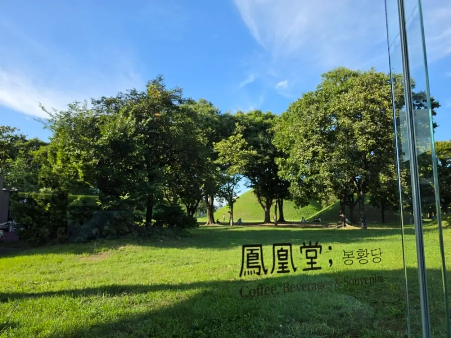 View of the Daereungwon tombs through Bonghwangdang's window