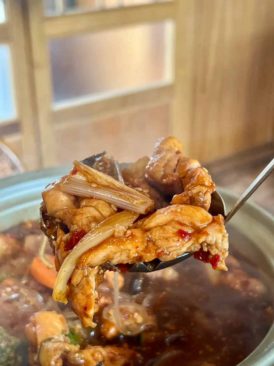 불에 올려 나온 오색야채찜닭