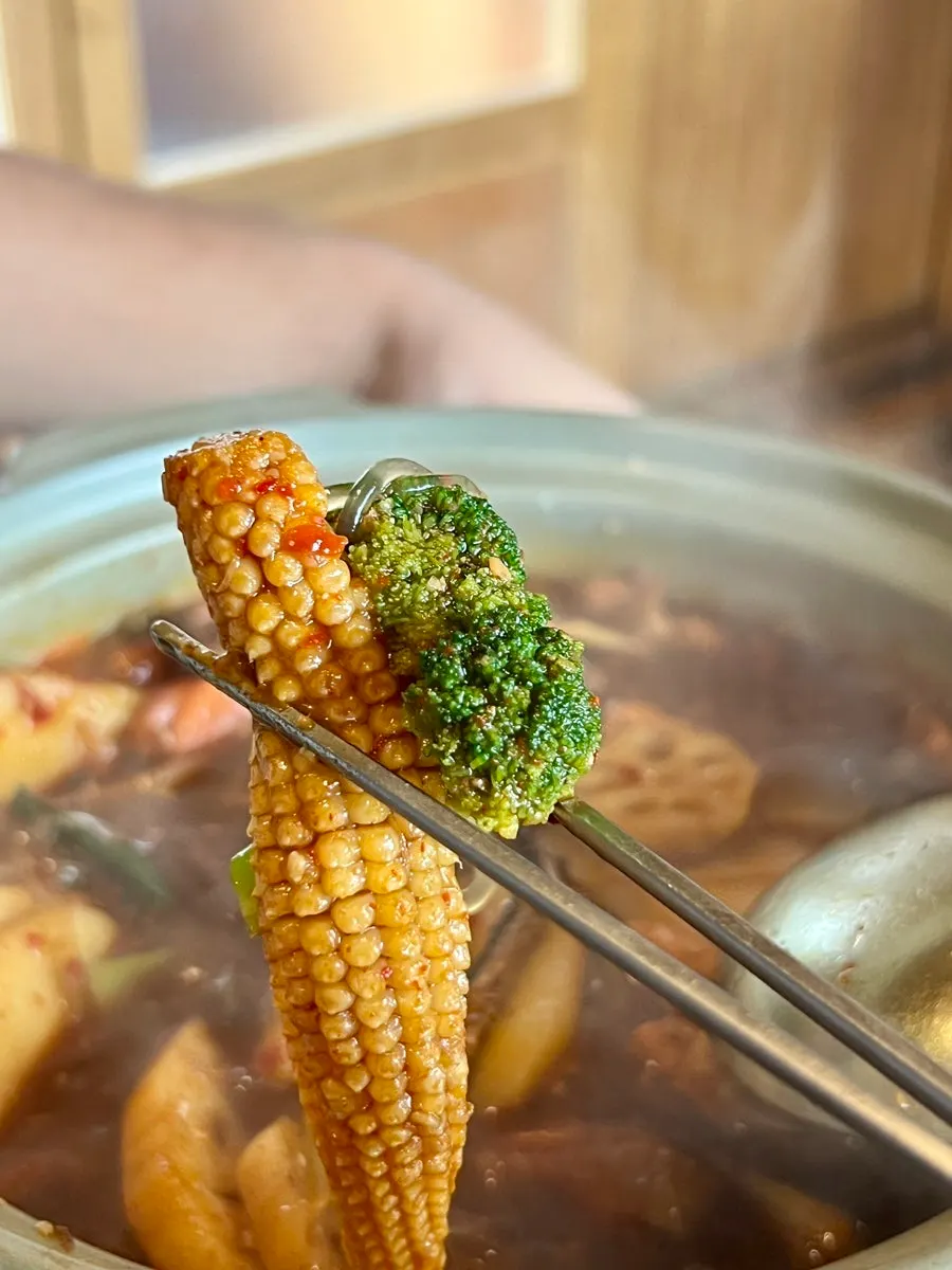 영콘 가지 단호박 등 야채가 가득한 찜닭