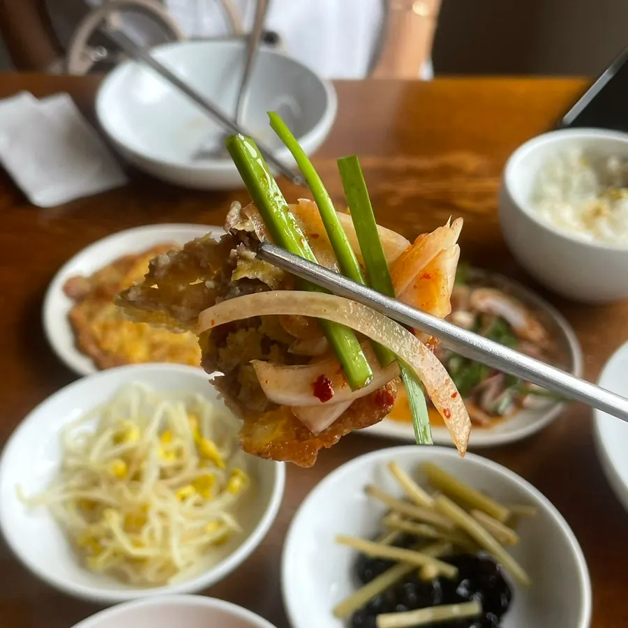 Beef jeon served on a plate