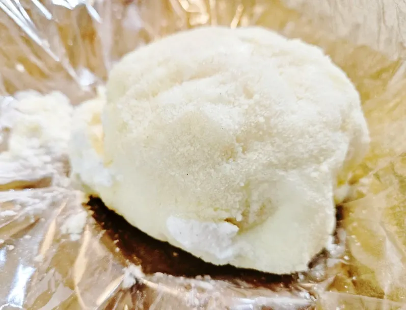 접시에 담긴 복숭아요거트모찌