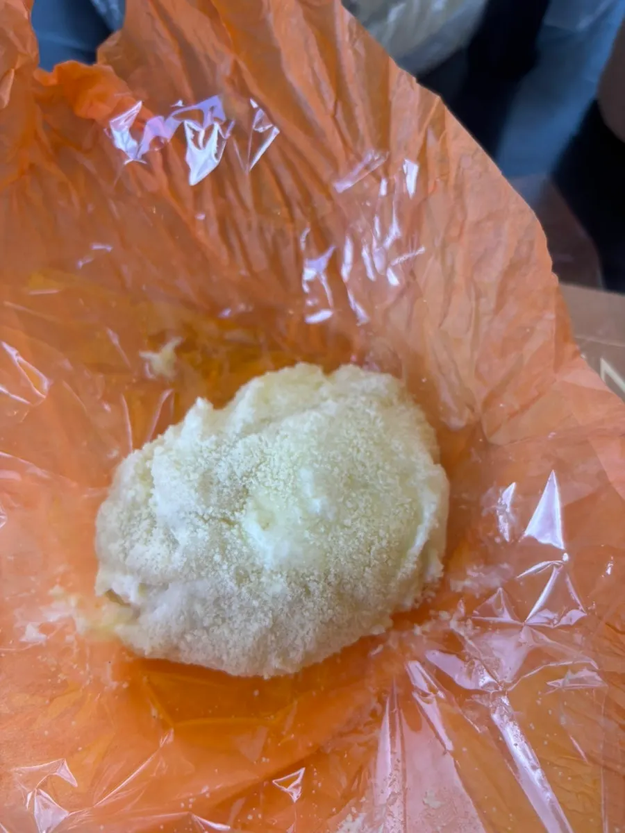 Tareudang mochi in color-coded wrapping paper