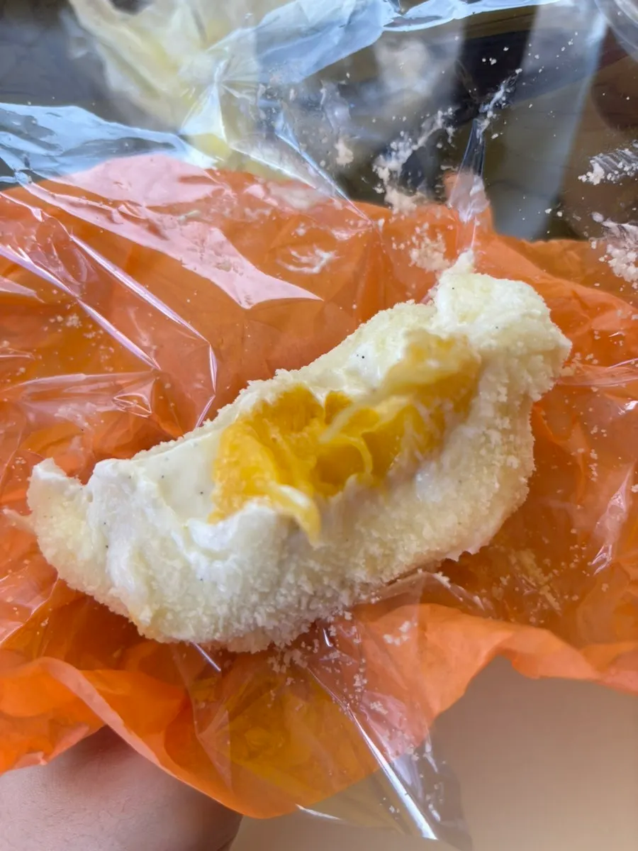 Mango fresh fruit mochi with a whole mango inside