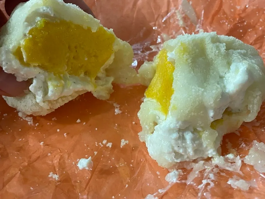 Tareudang fruit mochi opened at home
