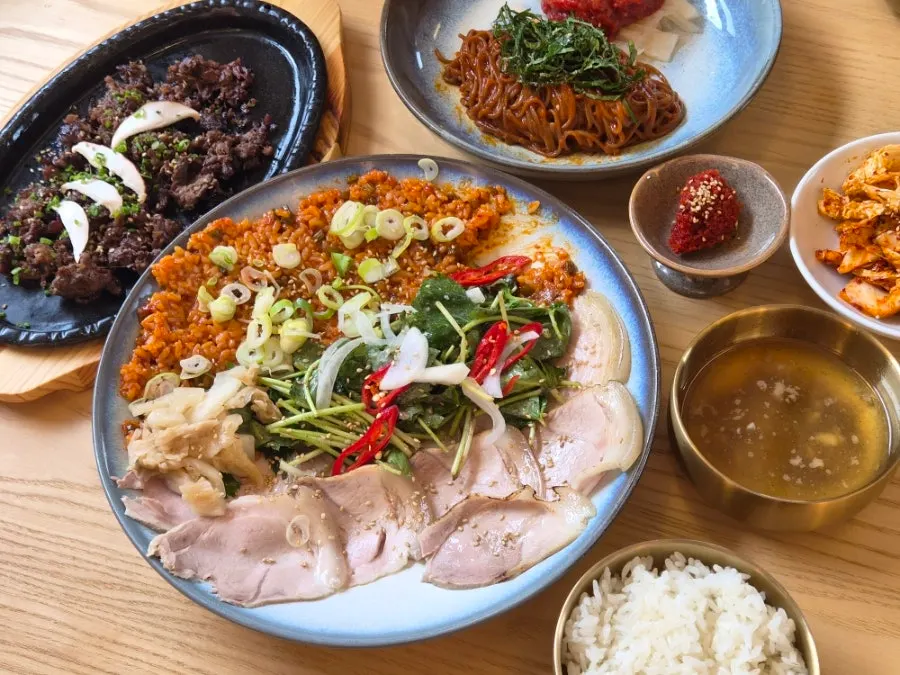 A Korean meal spread at Goyu, great for sharing