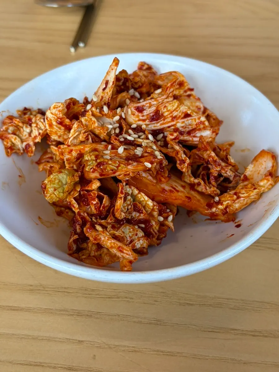 Freshly tossed geotjeori, a default side dish at Goyu
