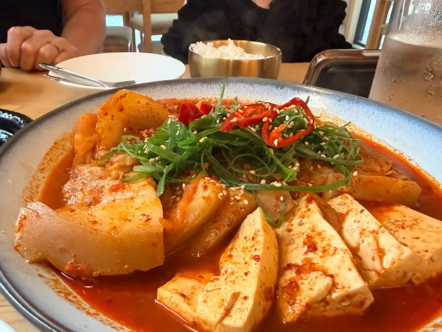 Close-up of the warm kimchijjim