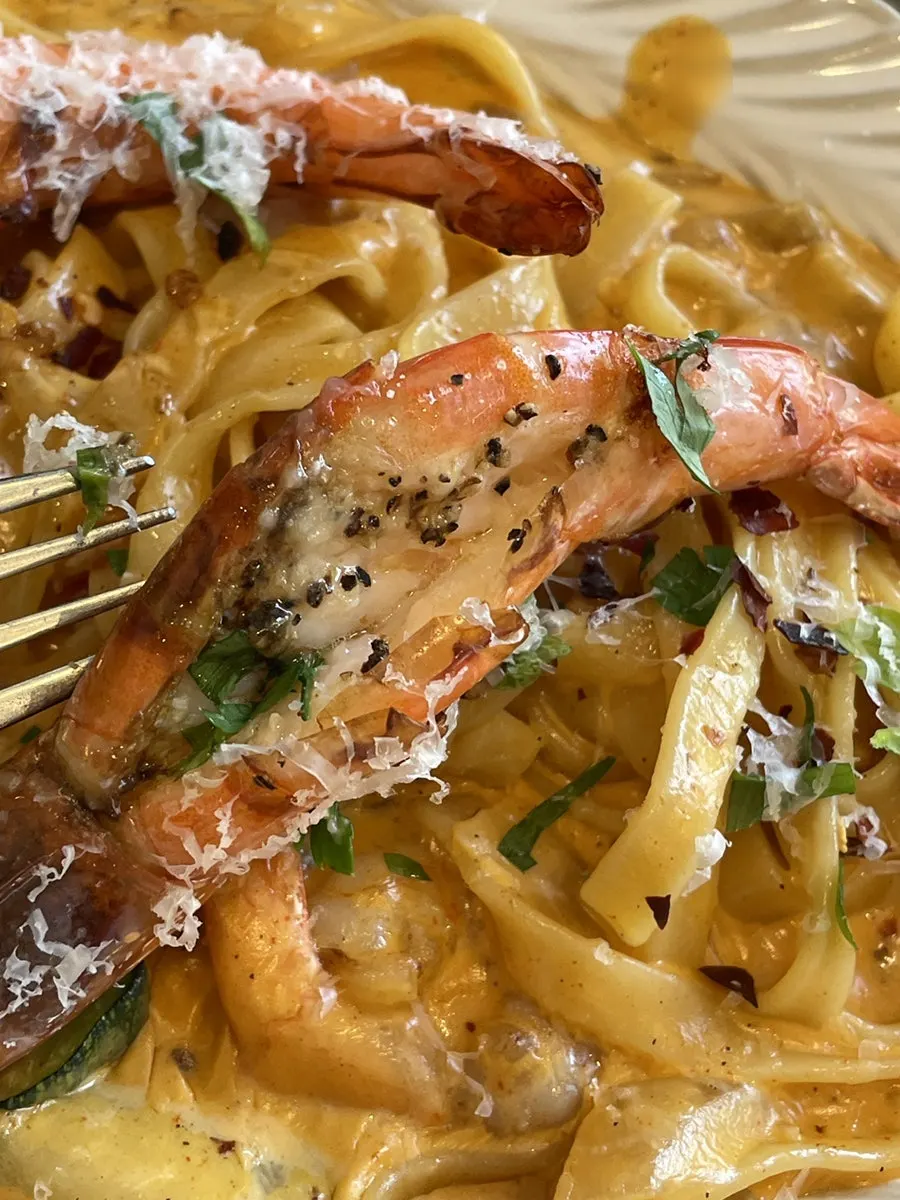 Noodles in spicy cream sauce from the Toowoomba pasta