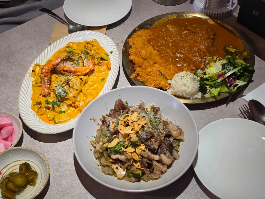 The table at Midam Kitchen after finishing the meal