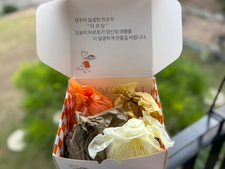 4구 박스에 담긴 과일모찌 네 개