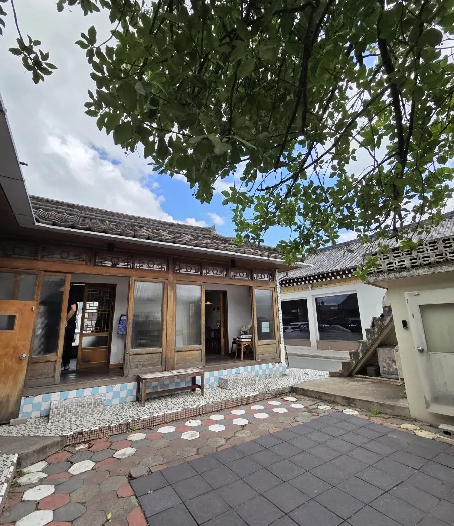 Courtyard atmosphere of the renovated house