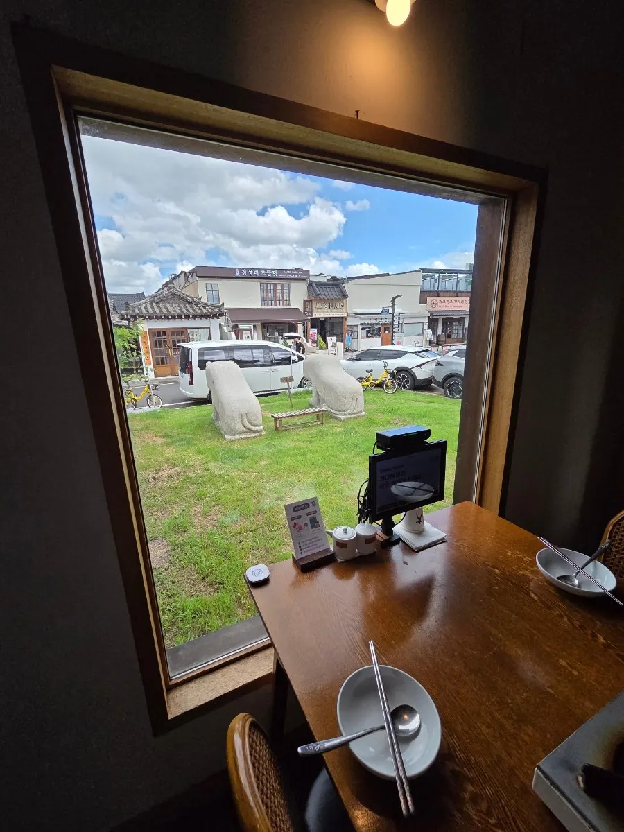 Table by the window in the room