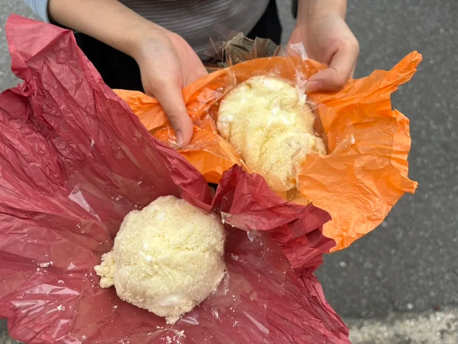 Two hefty-sized fruit mochi