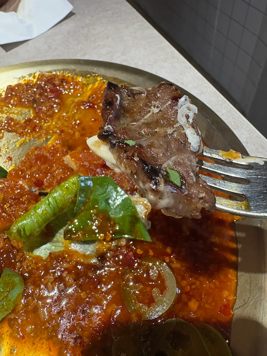 Beef topping in the risotto
