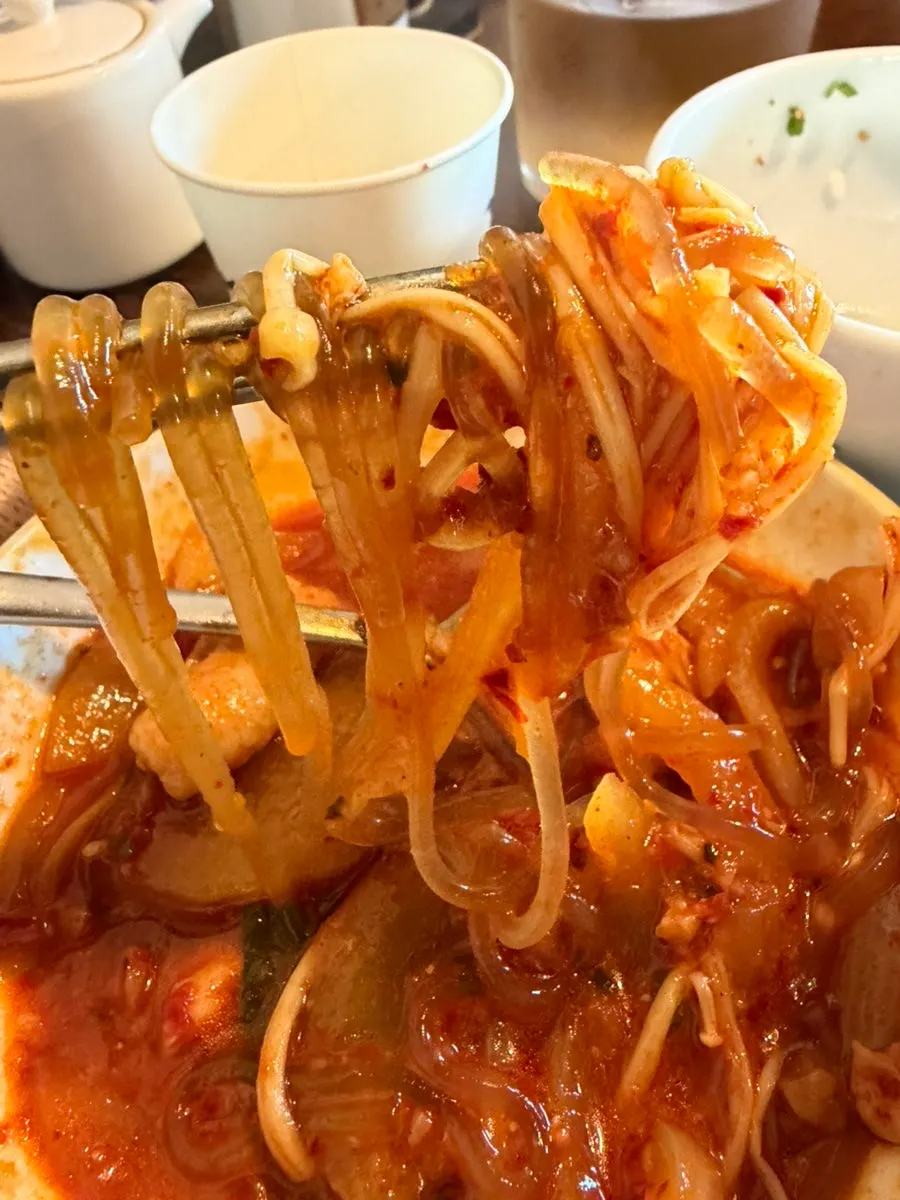 Seasoned glass noodles from the dakbokkeumtang