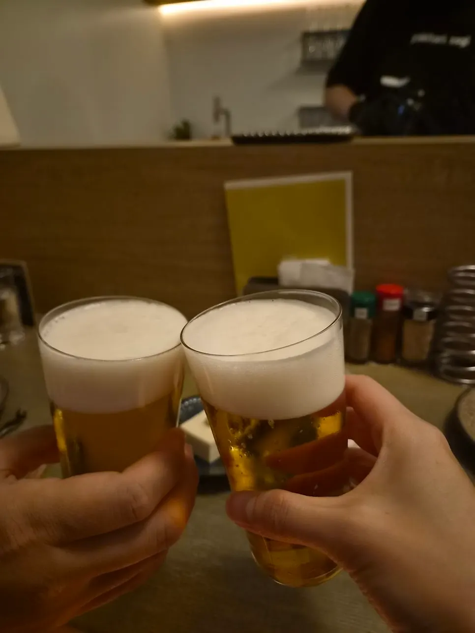 코스와 함께 마신 기린 생맥주