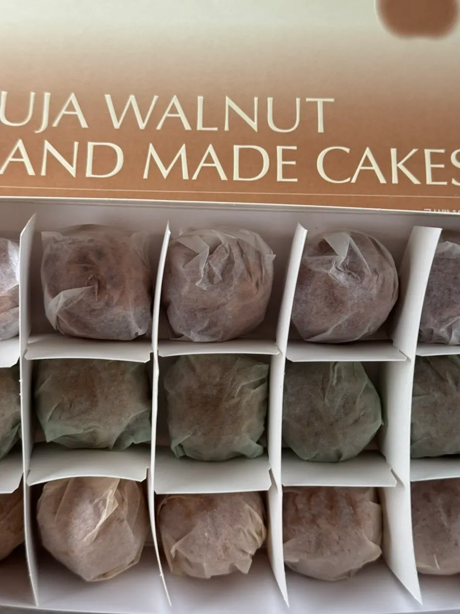 Mix walnut pastries with red bean, pea cream cheese, and matcha