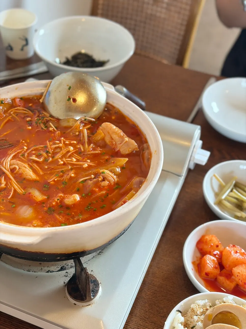 A plate of the mildly seasoned Sumi chicken stew
