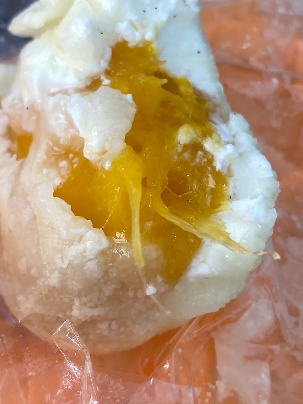 Cross-section of mango daewang mochi