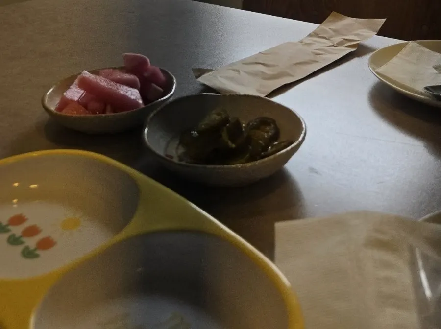 Three dishes set on the table at Midam Kitchen