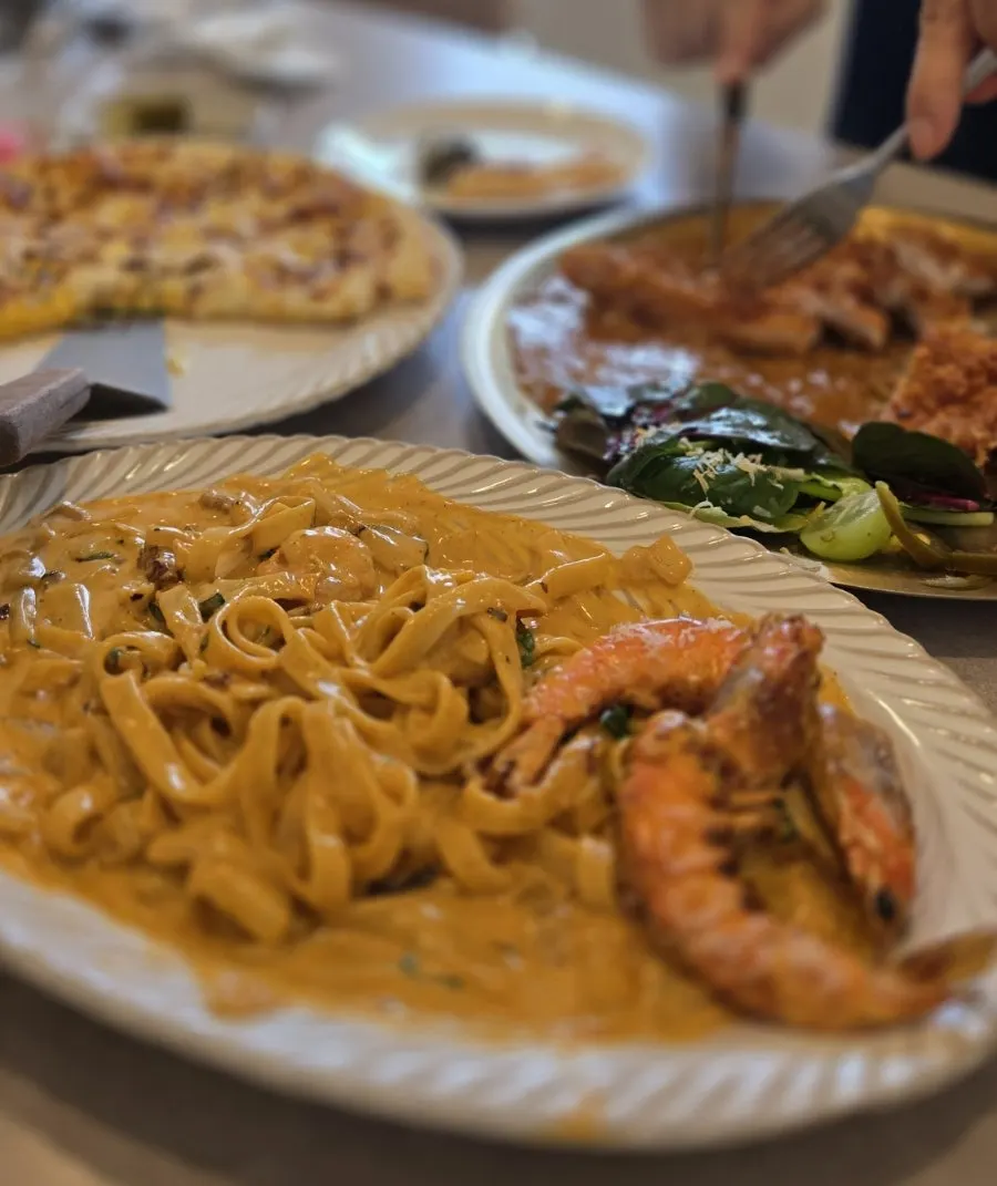 The table at the end of the meal at Midam Kitchen