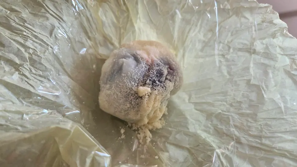 Plastic lining inside the mochi wrapping