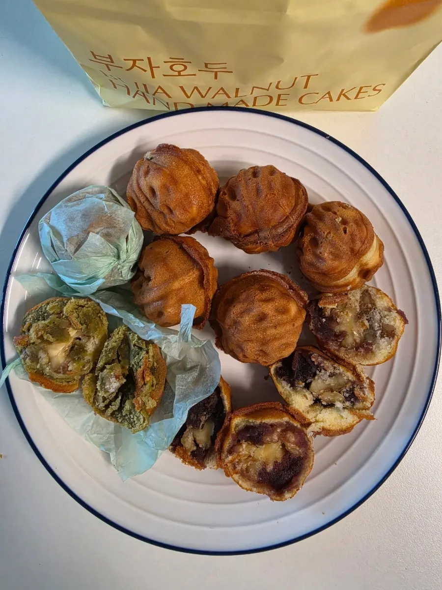 Walnut pastries displayed at Buja Hodu