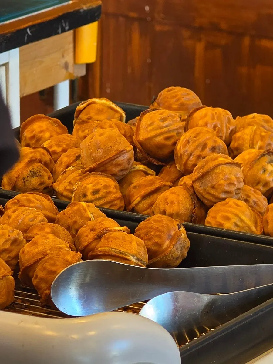 Walnut pastries being baked at Buja Hodu