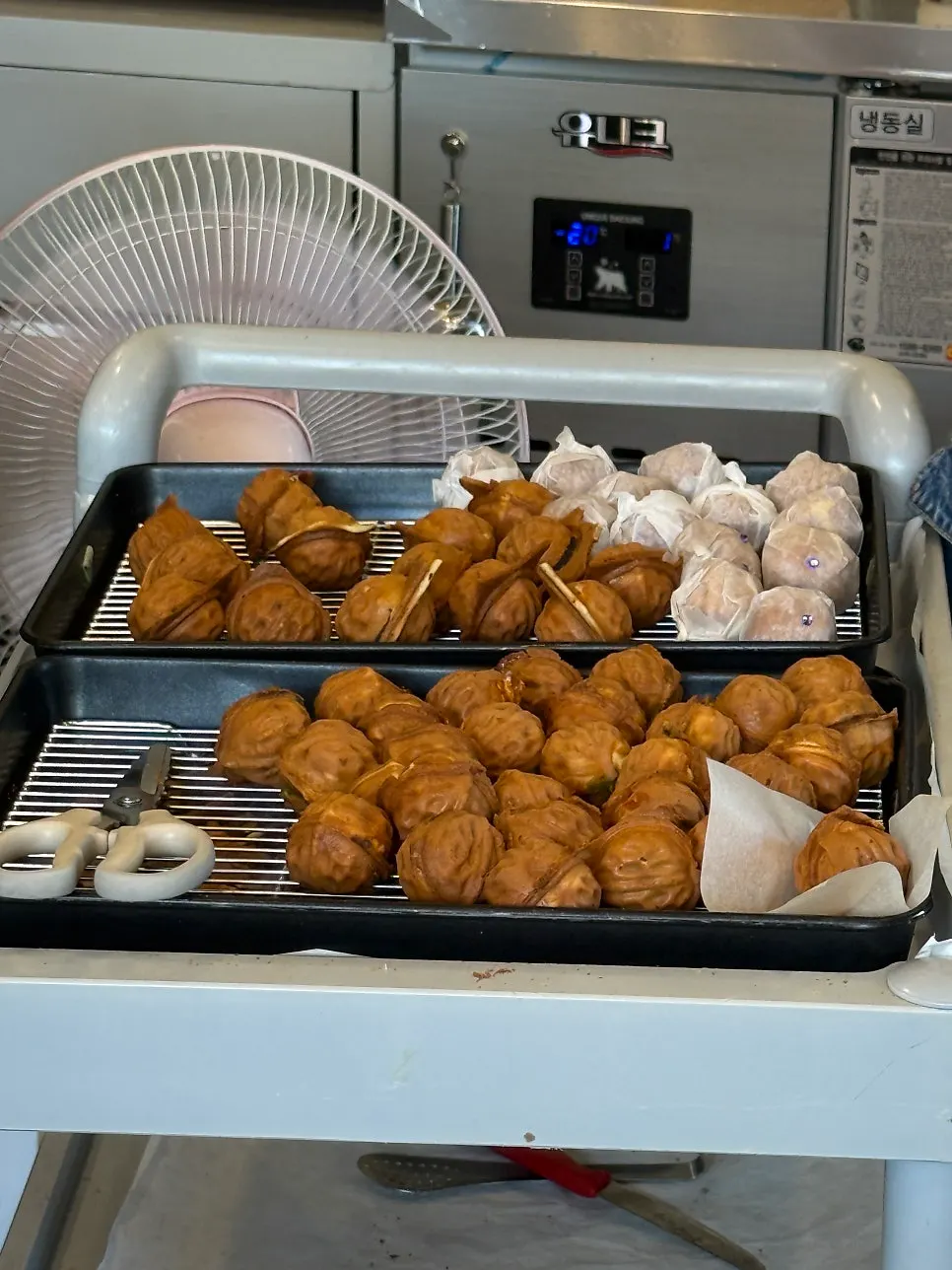 Warm walnut pastries baked fresh right after ordering