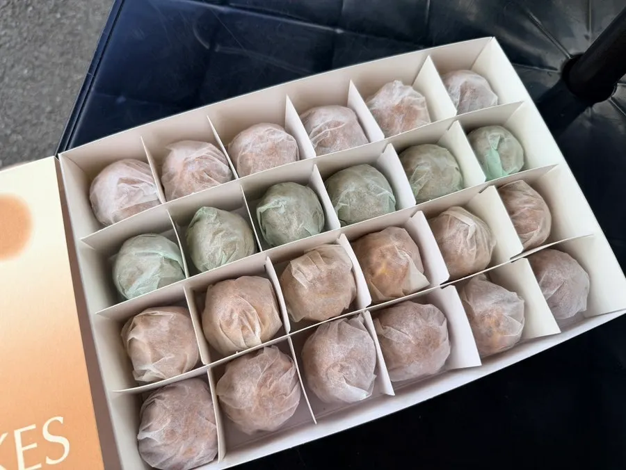24-piece walnut pastry mix arranged by flavor