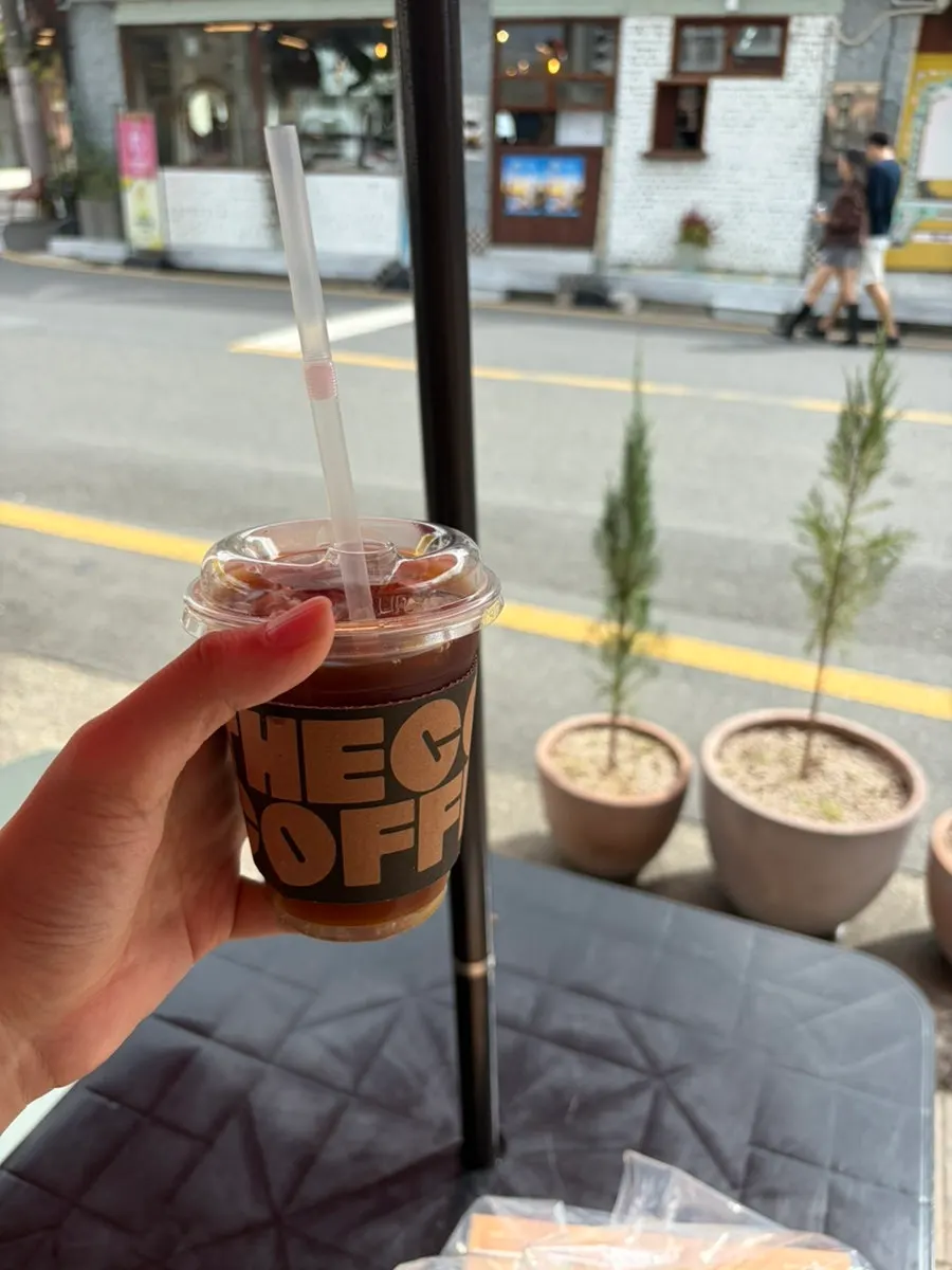 A cup of iced coffee blended by a Gyeongju coffee master