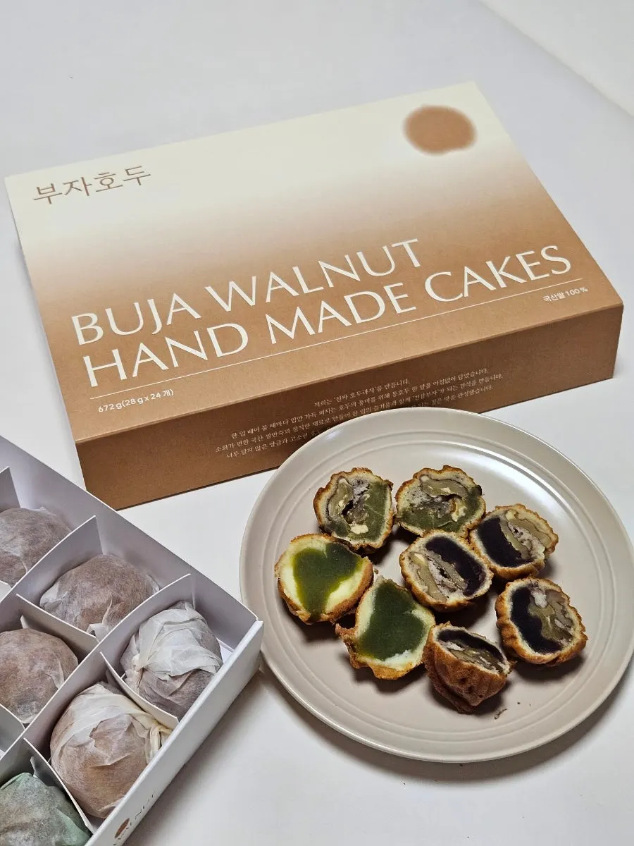 Bite shot of Buja Hodu red bean walnut pastry