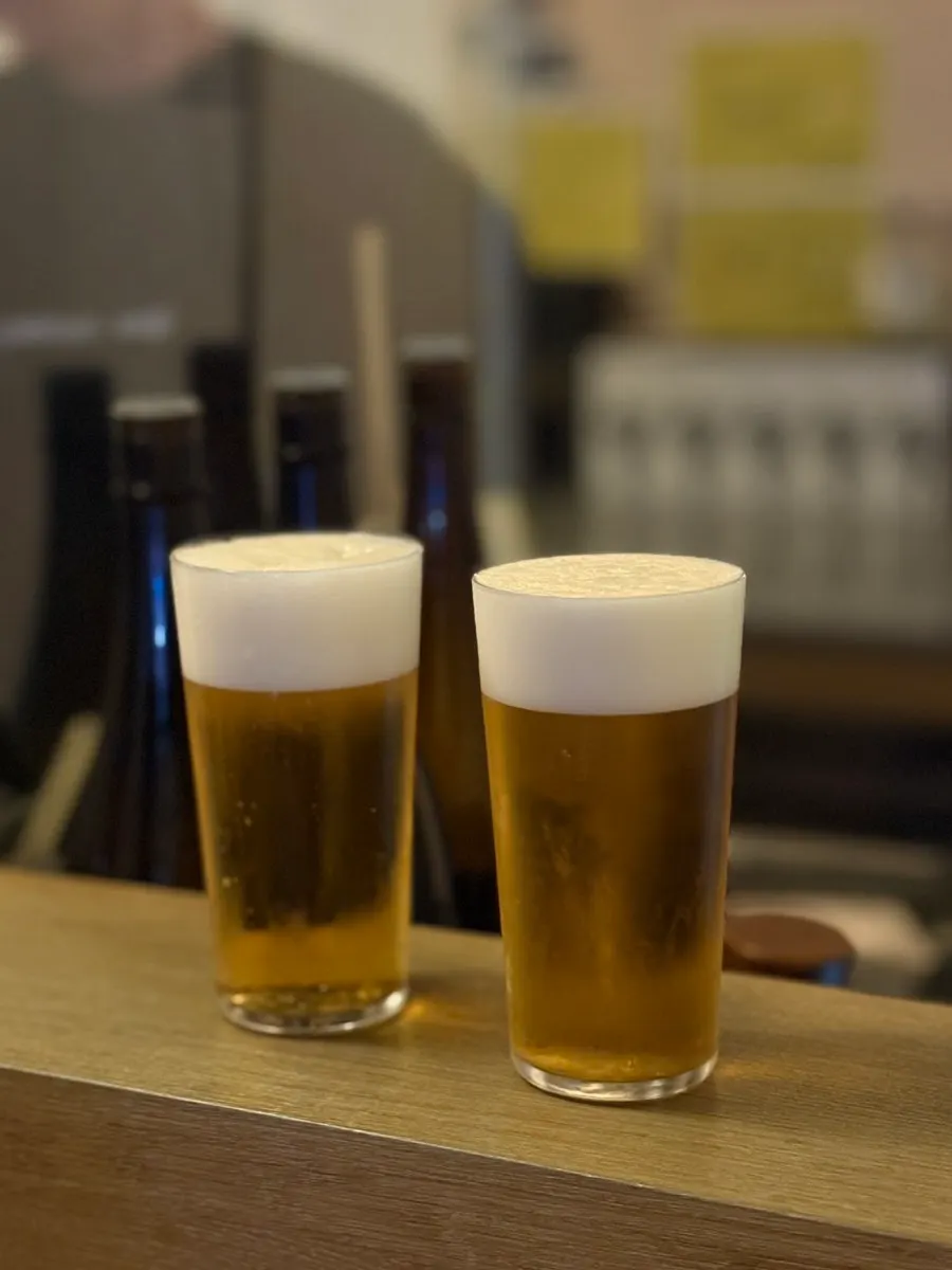 야키토리와 함께 시킨 기린 생맥주