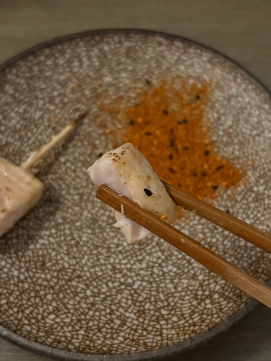 안심 꼬치 단면