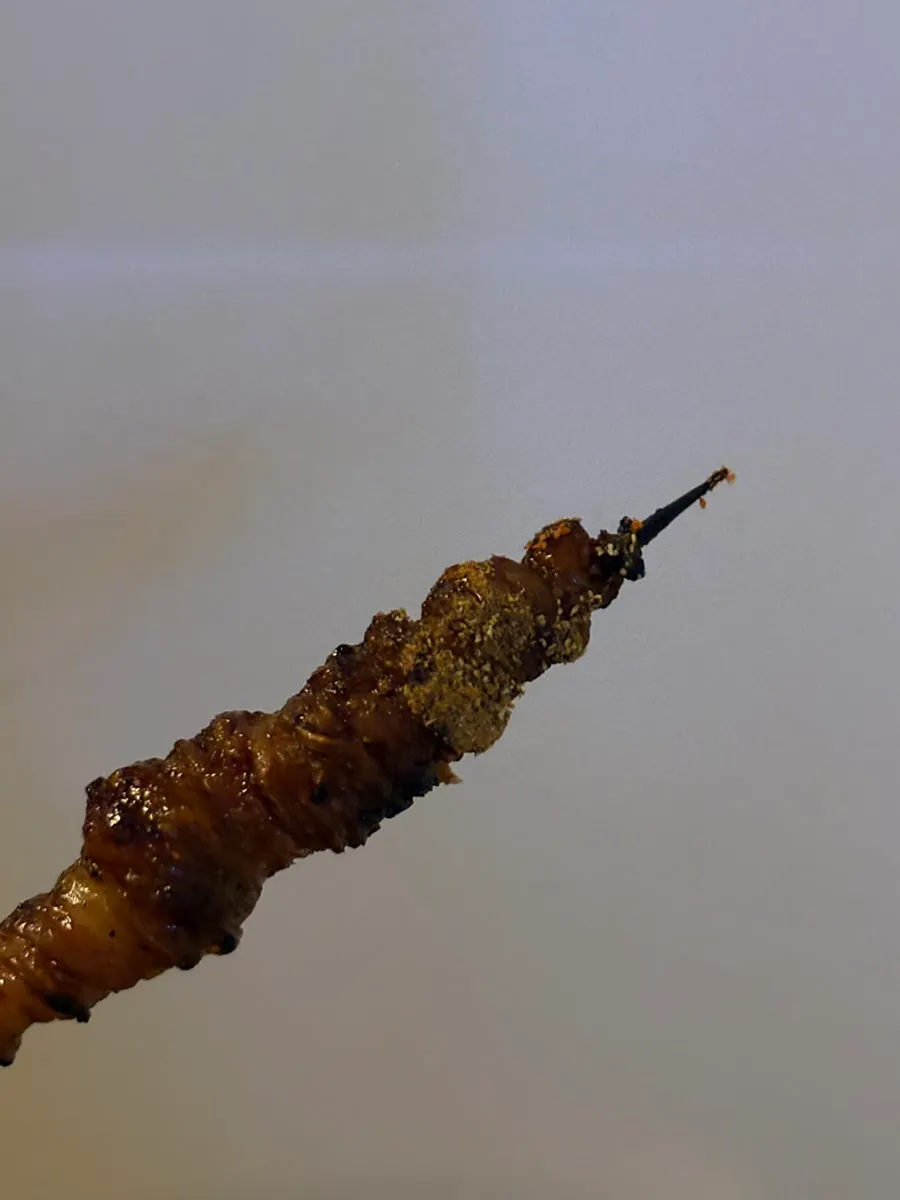 닭껍질 꼬치 한 입 단면