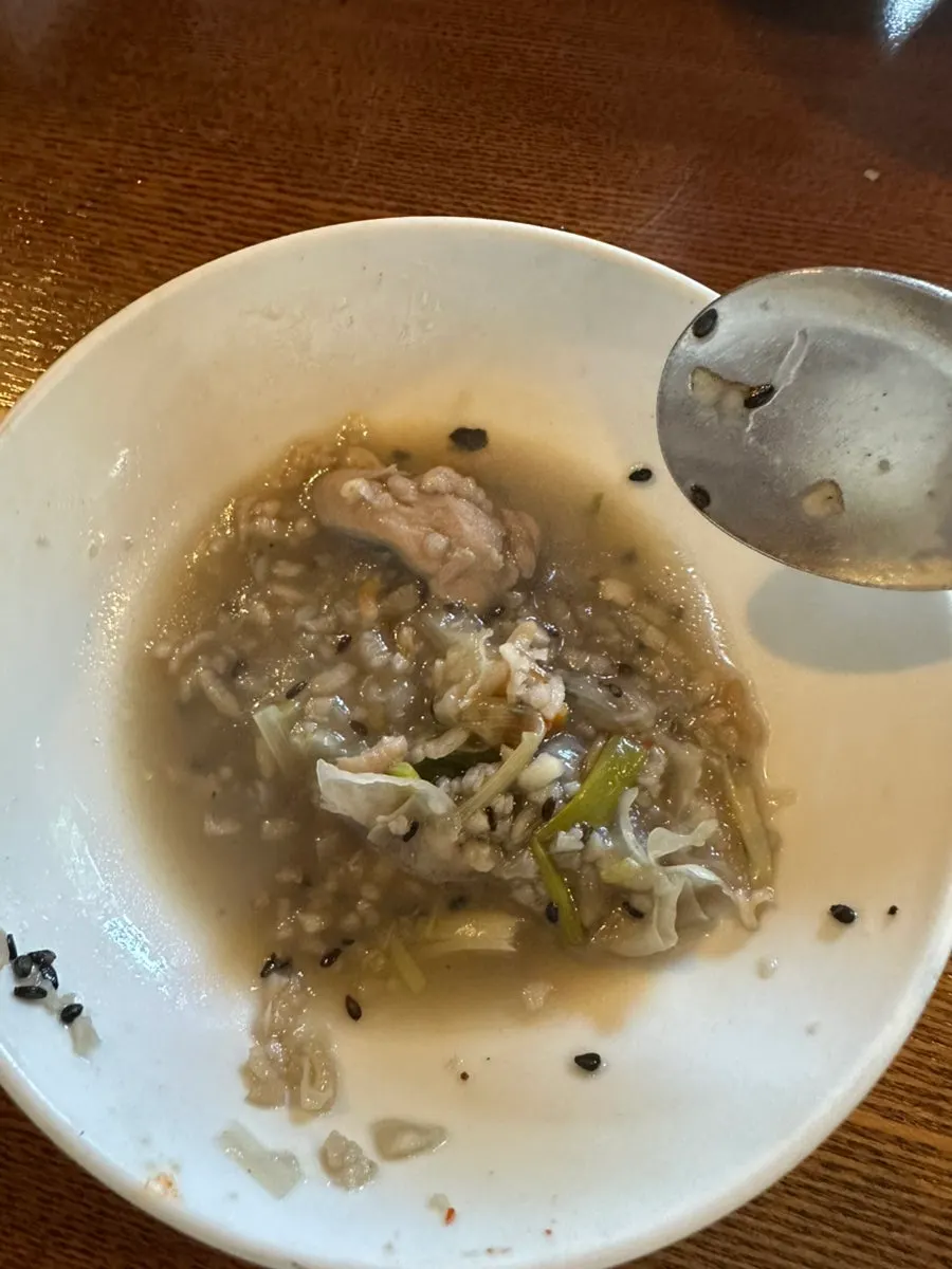 닭전골 속 누룽지